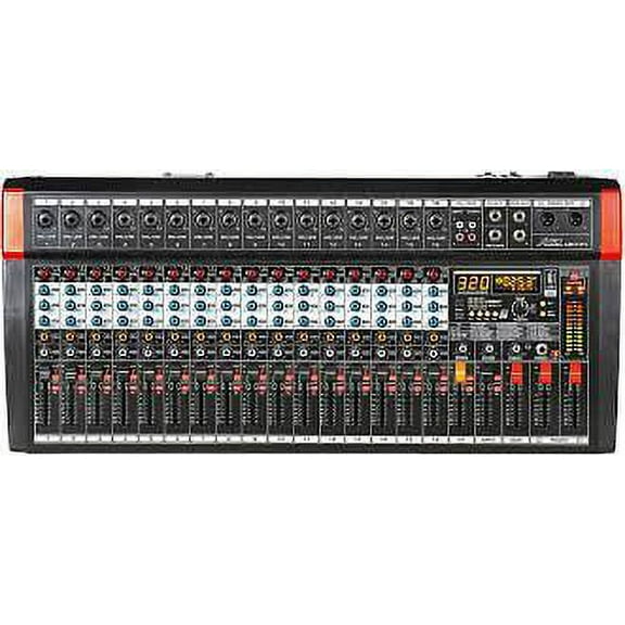 Audio2000'S AMX7375 16-Channel Audio Mixer with 320 DSP Sound Effects, Stereo Sub Out with Sub-Out Level-Control Fader, Level-Control Faders on All Channels, and USB/Computer Interface