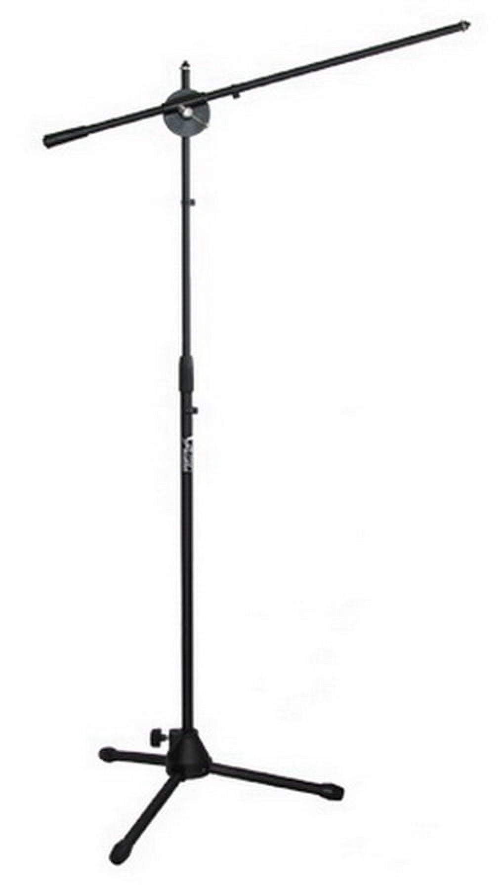 Audio2000'S AST4322B Floor Tripod Microphone Stand with a Slidable Boom and Capability of Holding Two Microphone Clips