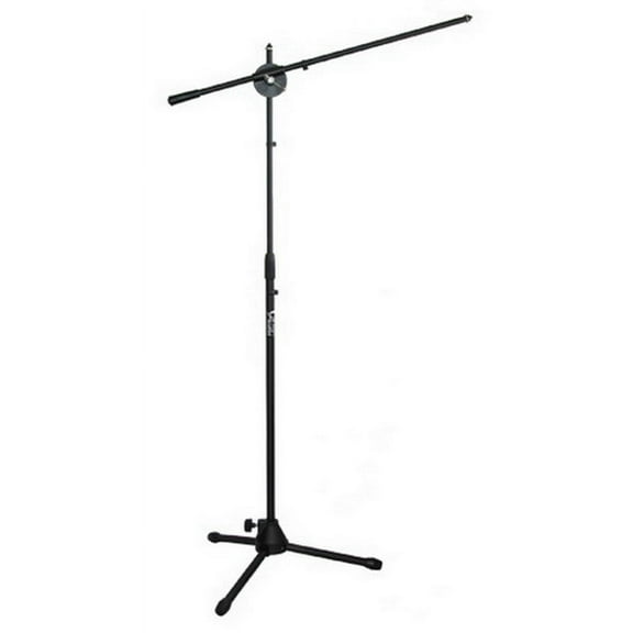 Audio2000'S AST4322B Floor Tripod Microphone Stand with a Slidable Boom and Capability of Holding Two Microphone Clips
