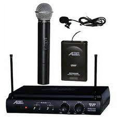Audio2000'S WW6032UL UHF Dual-Channel Wireless Lavalier/Handheld Microphone System, Includes AWR6032U Receiver, AWX6030 Handheld Microphone, Body-Pack Transmitter, Lavalier Microphone