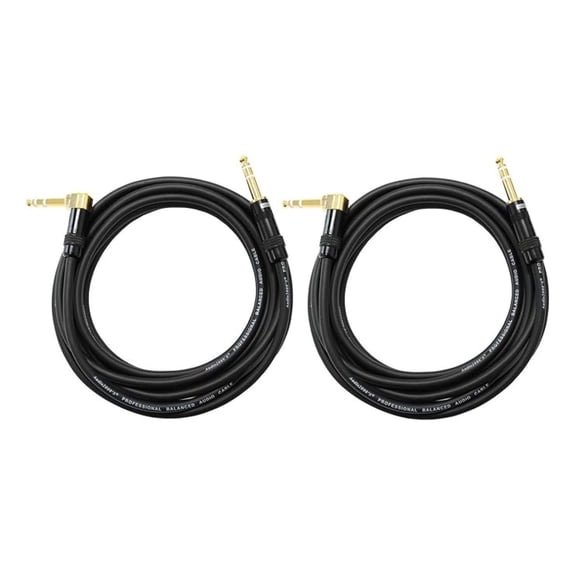 Audio2000's C26050P2 50 Ft 1/4" TRS Right Angle to 1/4" TRS Cable (2 Pack)