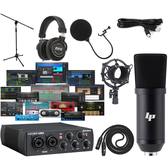AudioBox 96 USB 2.0 Recording Studio Bundle Interface, Condenser Mic, Headphones, Stand & Studio One