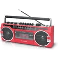 thumbnail image 1 of AudioBox RXC-25BT Bluetooth Boombox Speaker - 2 Way Boombox System with AM/FM/SW Radio, MP3 Playback, USB & SD Card Connection, Cassette Player, Built-in Speaker, 3.5mm Jack, Stereo Sound (Red), 1 of 4