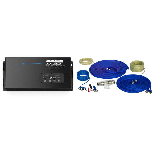 AudioControl ACX-300.2 All Weather 2-Channel Amplifier with with 8GA OFC Pure Copper Wiring Kit