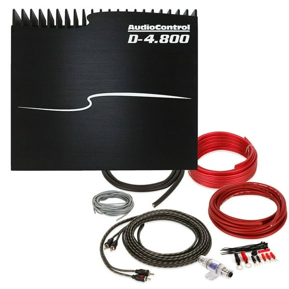 AudioControl D-4.800 Amplifier + Free High Quality NVX Amp Kit 800W RMS D-Series 4-Channel Amplifier with Digital Signal Processor
