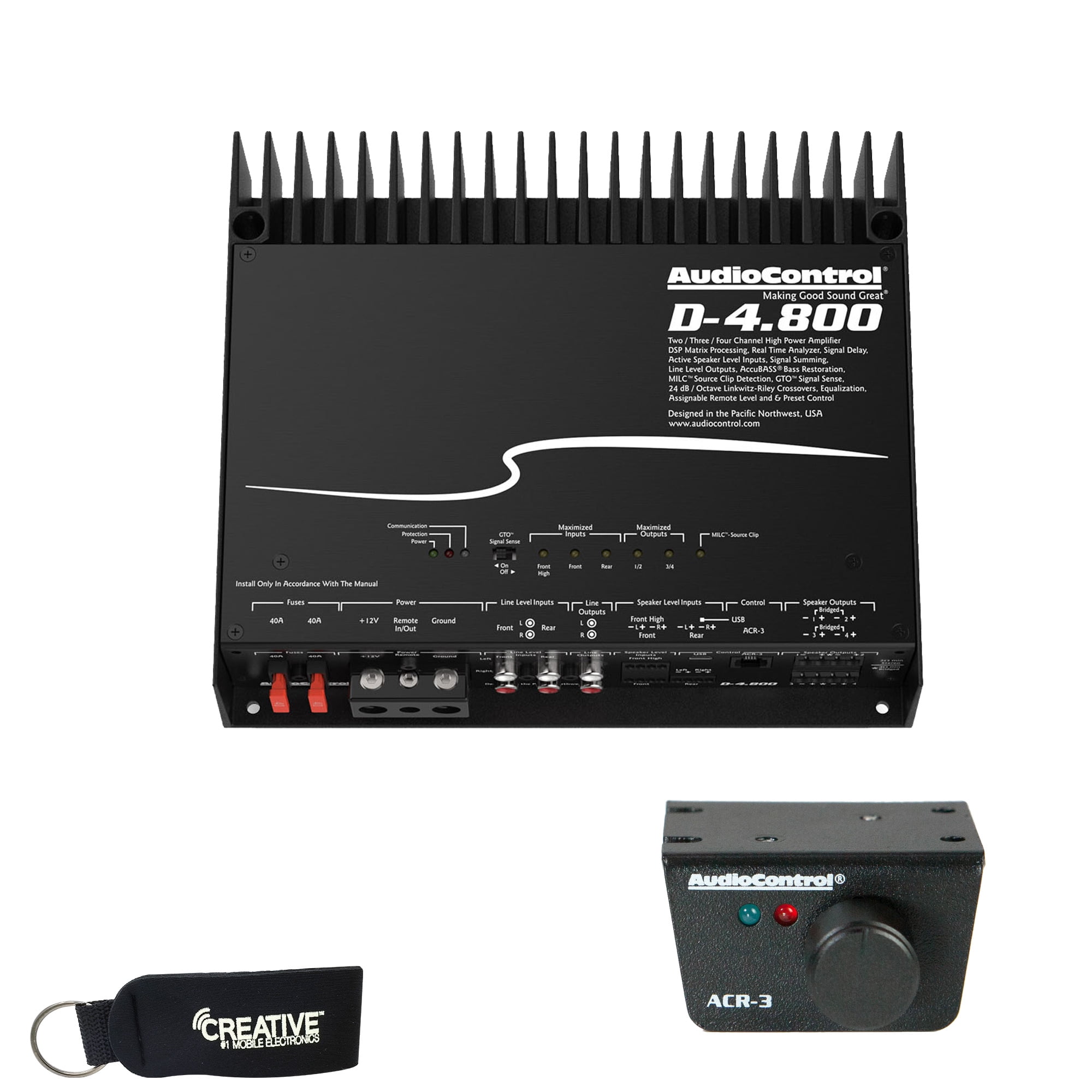 AudioControl D4.800 HighPower 4 Channel DSP Matrix Amplifier with
