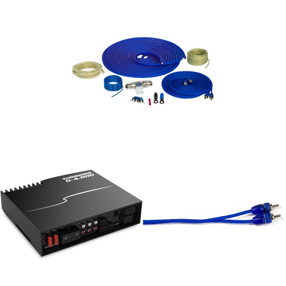 AudioControl D-4.800 High-Power 4 Channel DSP Matrix Amplifier with Accubass with with 4GA OFC Pure Copper Wiring Kit