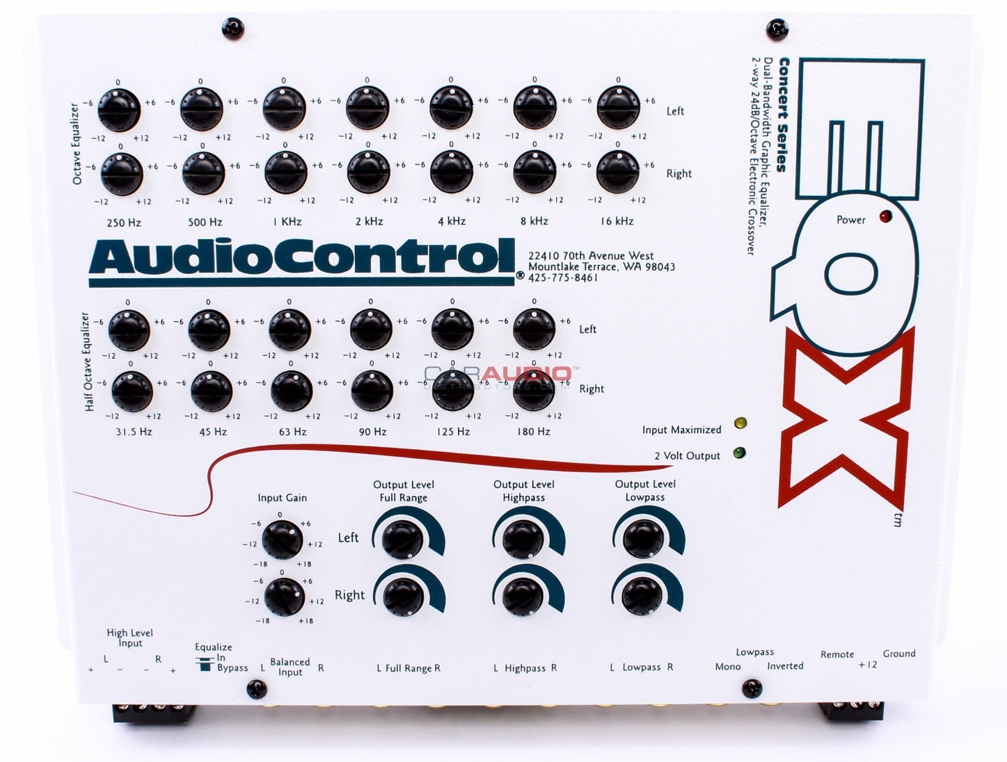 AudioControl EQX (White) 2 Channel TrunkMount 13 Band Equalizer with