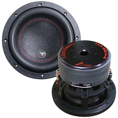 AudioPipe TXX-BDC4-8 1000 Watt Car Audio 4 Ohm Speaker DVC Subwoofer, Black