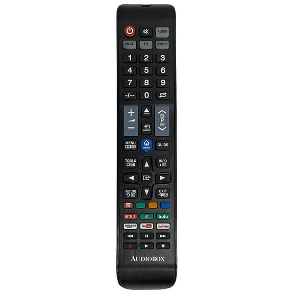 Audiobox REM-10S Universal Smart Remote Control for TV, DVD, Roku, Amplifier – 4-in-1 Remote with Netflix, Hulu, Prime Video, and YouTube Shortcut Buttons