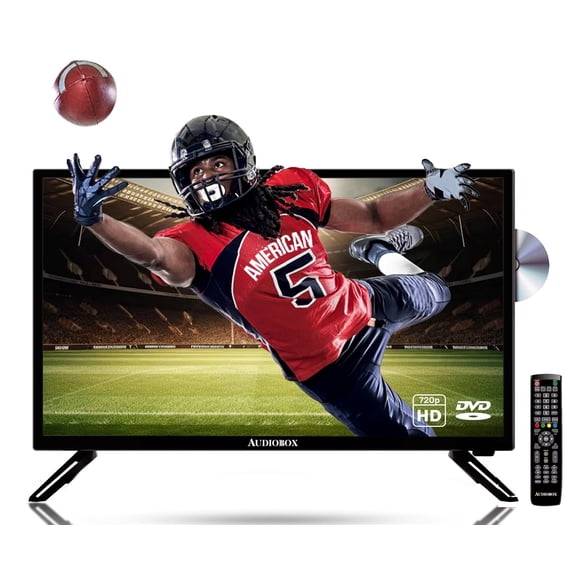 Audiobox TV-32D 32" RV TV Widescreen HDTV, Built-in DVD Player with HDMI & USB with Car Cord Adapter and Digital Noise Reduction