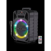 Audiobox ABX-1220R Groovestar 12  Portable Party Speaker with Wired Microphone, Bluetooth, FM Radio, USB, AUX, WaveSync Technology, LED Light Show, Karaoke Ready