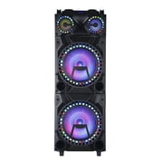 Audiobox ABX-2121R Dual 12  Bluetooth Party Speaker   360  LED Disco Lights, 60W RMS Power, Deep Bass, Karaoke Mic Input, USB/TF Playback, FM Radio & Remote Control   Ultimate Party Sound System
