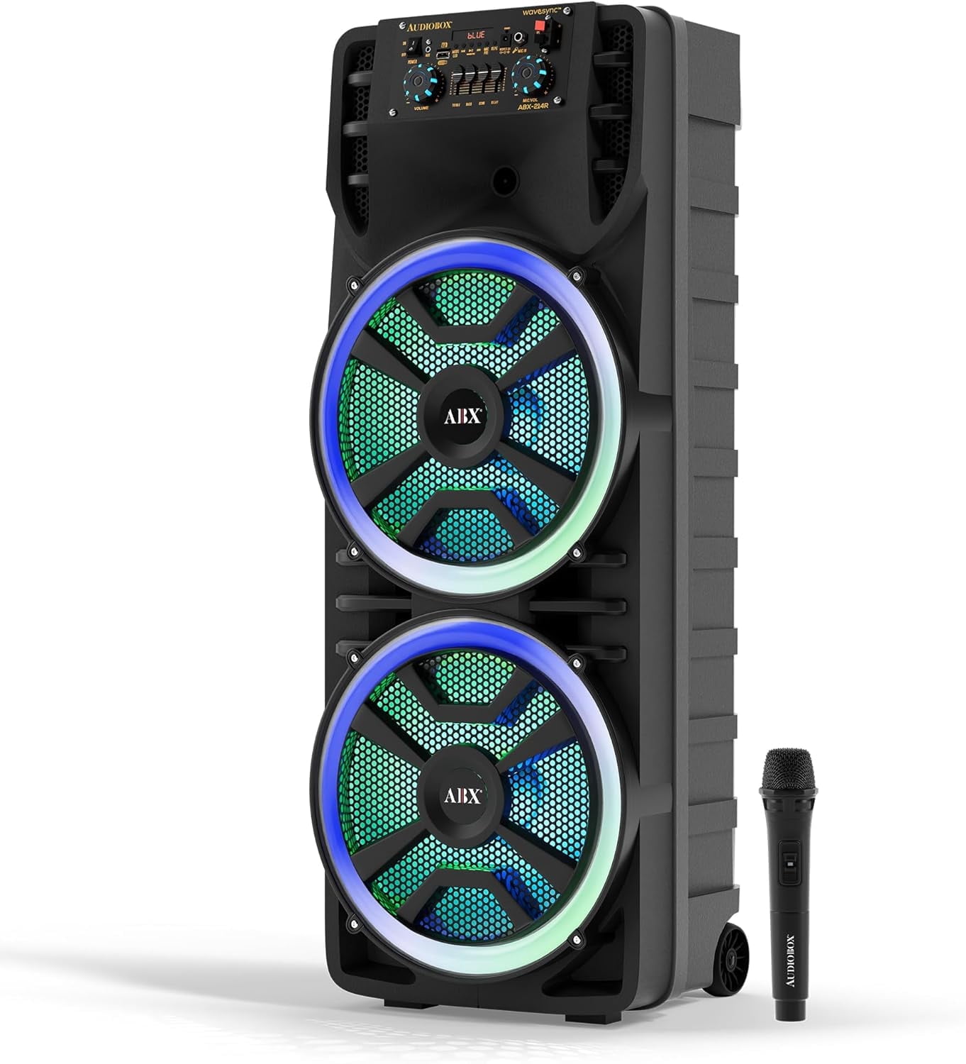 Audiobox Dual 12-inch Portable Bluetooth Speaker with LED Lights