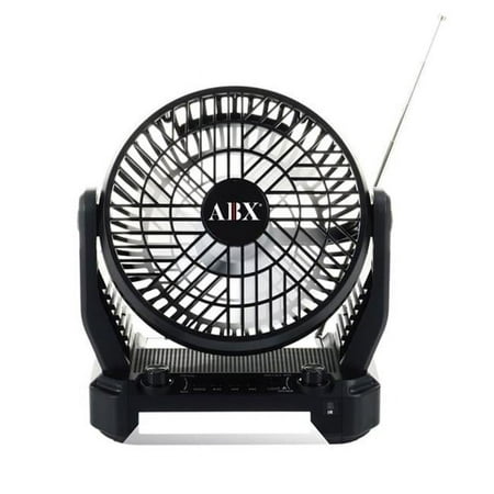 Audiobox Portable 6" Solar Fan with Radio, Bluetooth, Dimmable LED Lights & More!