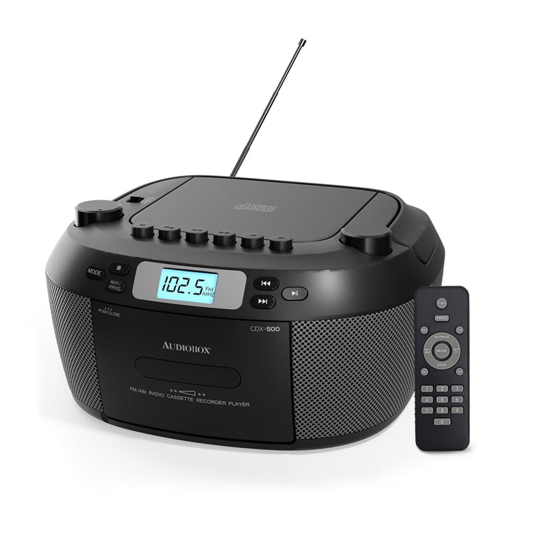 AudioBox CDX-500 Portable Bluetooth CD & Cassette Player with AM