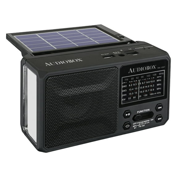 Audiobox RX-15BT Multiband Emergency Radio with Bluetooth, Flashlight & USB/SD Playback