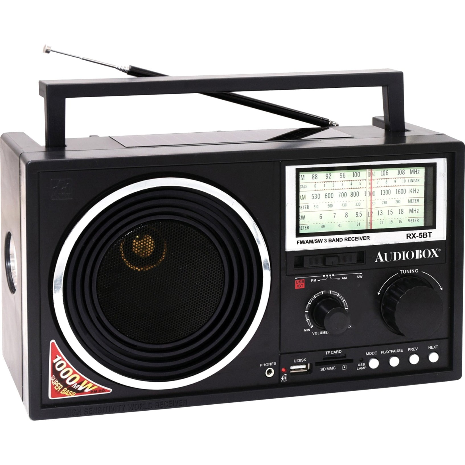 Audiobox RX-5BT Rechargeable Solar Radio with Bluetooth