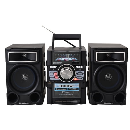 Audiobox RXC-2400R ProDeck Cassette Player with AM/FM/SW1-2 Multi-Band Radio and Bluetooth, USB, Remote Control
