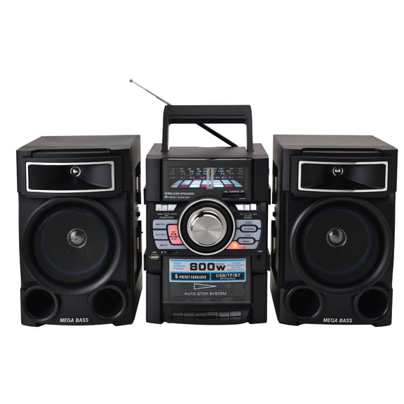Audiobox RXC-2400R ProDeck Cassette Player with AM/FM/SW1-2 Multi-Band Radio and Bluetooth, USB, Remote Control