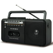 Audiobox RXC-15RBT Retro Rechargeable Bluetooth Radio and Cassette Player - Black