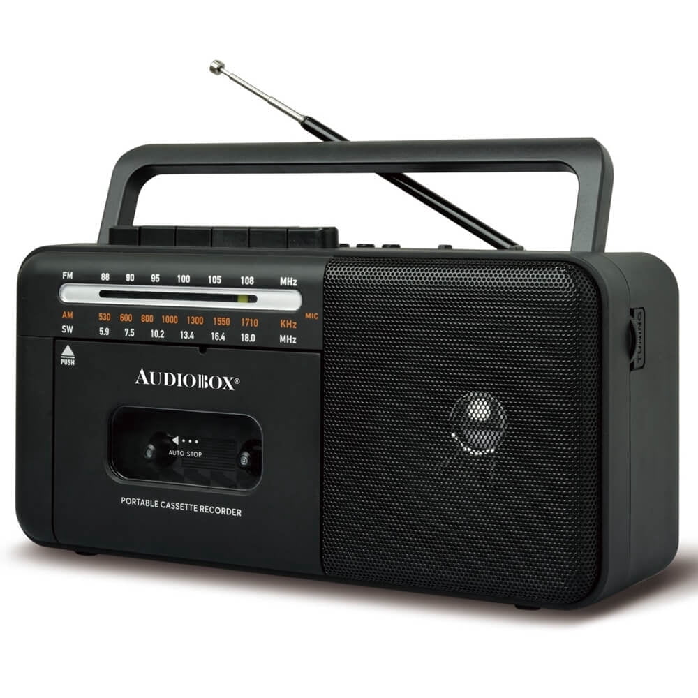 Audiobox RXC-15RBT Retro Rechargeable Bluetooth Radio and Cassette Player - Black