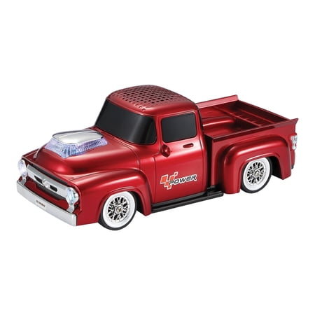 Audiobox SoundRides TRK-5600BT Retro Ride Low-Rider Truck Bluetooth Speaker with WaveSync and Lights (Red), TRK-5600BTRED