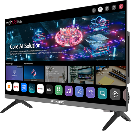 Audiobox TV-240SD 24-Inch Frameless Smart LED HDTV for RV, Camping | Magic Remote, webOS Hub, Bluetooth, Dual-Band WiFi, & 12V AC/DC Compatibility