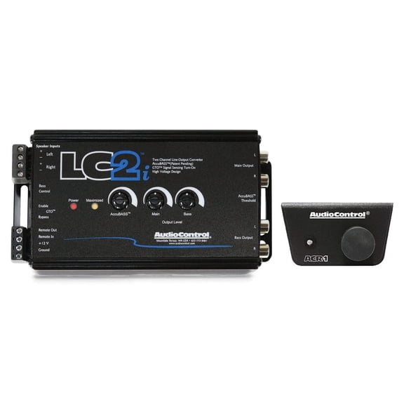 AudioControl LC2i 2 Channel Line Out Converter with Accubass and Subwoofer Control & ACR-1 Dash Remote