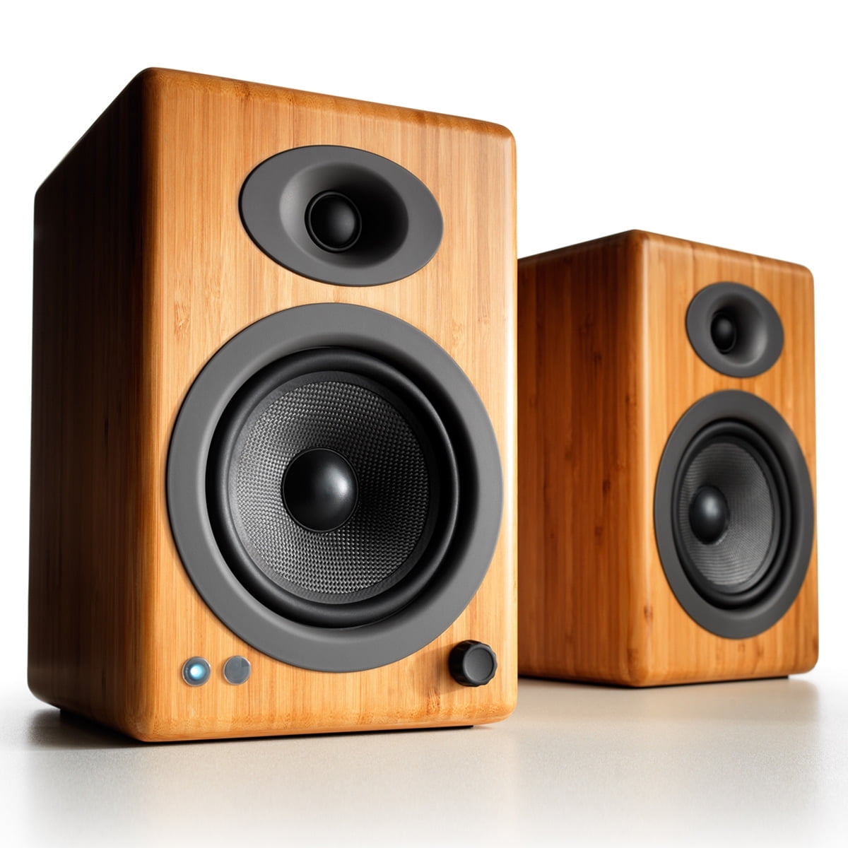 Audioengine A5+ 150W Bluetooth Wireless Powered Bookshelf Speakers, Bamboo