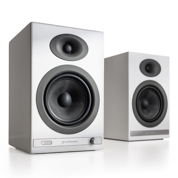 Audioengine HD5 Powered Bluetooth Bookshelf Speakers - Pair (High-Gloss White)