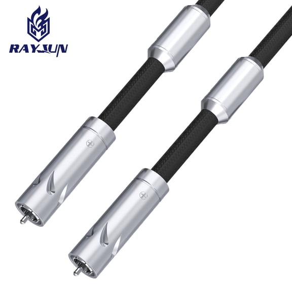 Audiophile Hi-Fi RCA Coaxial Audio Cable, Gold-Plated Pure Copper/Silver Plated, Stereo Output Input for Amplifier Mixer, Multiple Lengths (1m-5m)