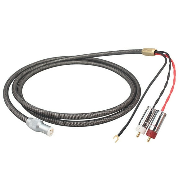 Audiophiles Cable Female to Male Sound Cable with Ground Wire for Record Phonograph Home Sound Home Theater Accessories