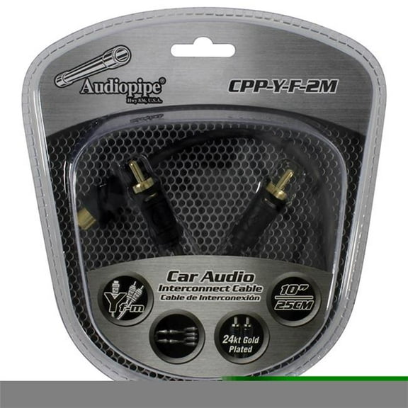 Audiopipe 1 Female to 2 Male 24kt Gold Plated Interconnect Cable