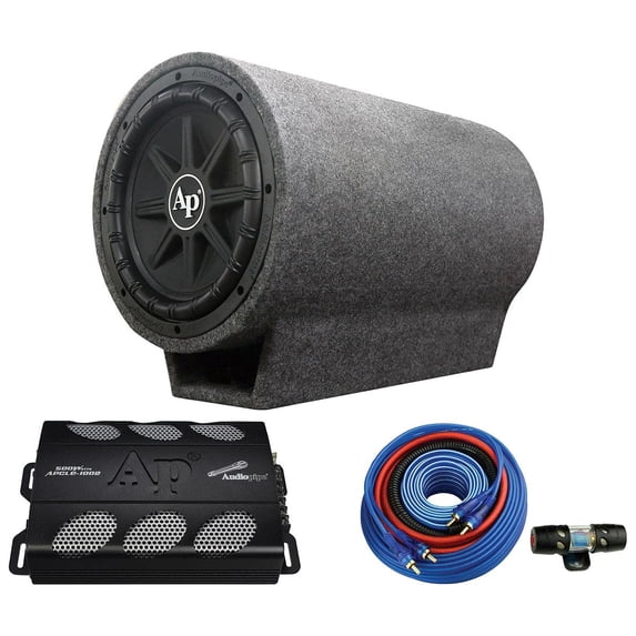 Audiopipe 10in 700W Subwoofer with Ported Enclosure and 2 Channel Amplifier TUBO-X1050A
