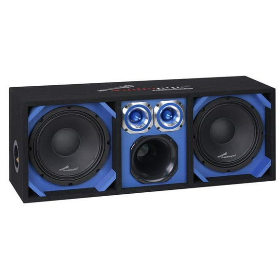 Audiopipe AP-CHU-1028BLU 1000W Max Blue Face 10 Churro Style Enclosure System