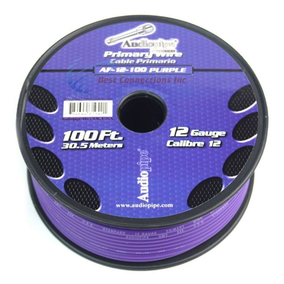 Audiopipe 12 Gauge 100' Feet Purple Car Audio Home Primary Remote Wire AP-12-100