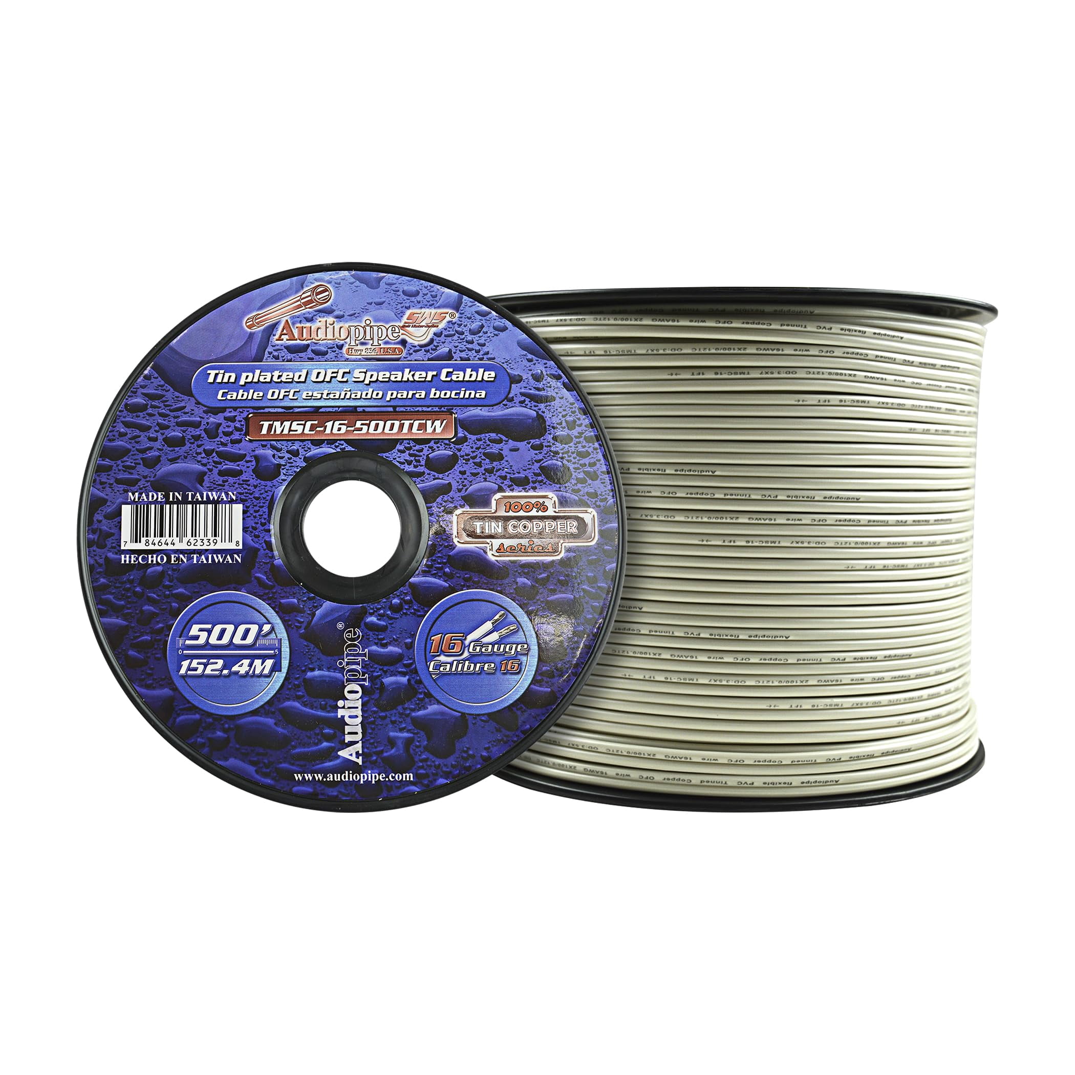 Audiopipe 16 GA 500FT OFC Stranded Marine Speaker Wire Spool White ...
