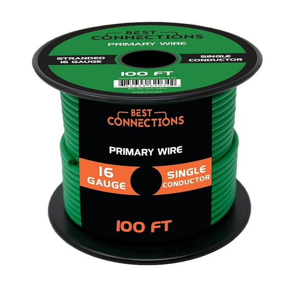 Audiopipe 16 Gauge 100 feet Green Car Audio Home Primary Remote Wire