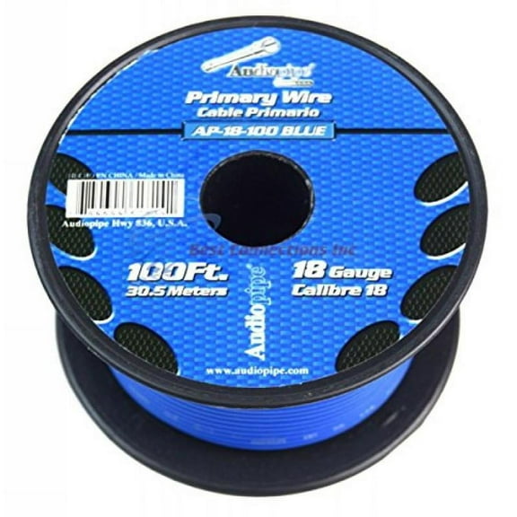 Audiopipe 18 Gauge 100 Feet Primary/Remote Wire - Blue