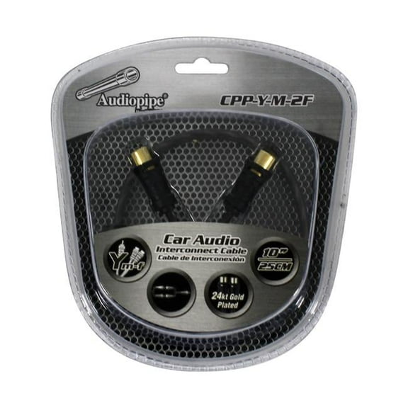 Audiopipe 24kt Gold Plated Interconnect 1 Male to 2 Female Cable