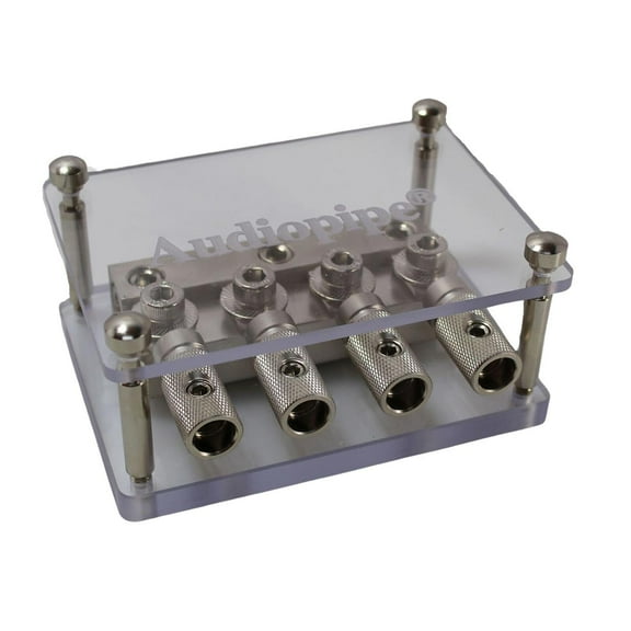 Audiopipe 4 Way 0/4 GA 3 In 4 Out Car Audio Negative Power Distribution Block