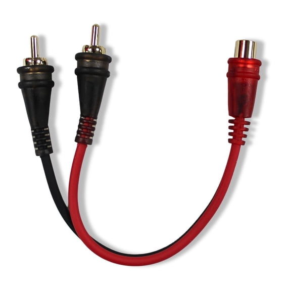 Audiopipe Oxygen Free 1F/2M Y-Splitter RCA Cable with Gold Connectors
