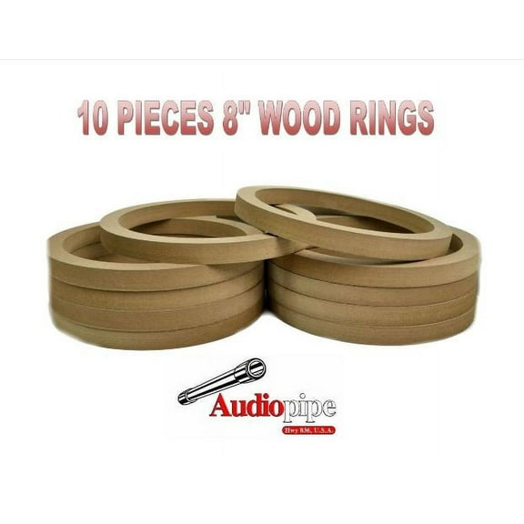 Audiopipe 8" Inch Speaker Mounting Spacer Rings For Fiberglass Mdf Ring-8R (10 Rings)