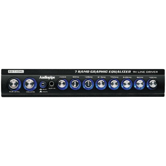 Audiopipe 9V Line Driver 7 Band Graphic Equalizer with HI & LO Converter