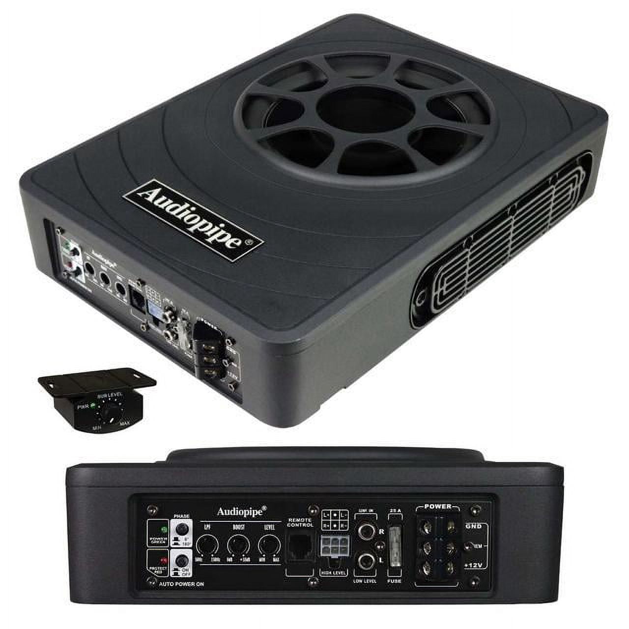 Audiopipe APLP8300 8 in. 350W Max 1& 75W RMS 2 Ohm Mono Low Profile Amplfied Subwoofer