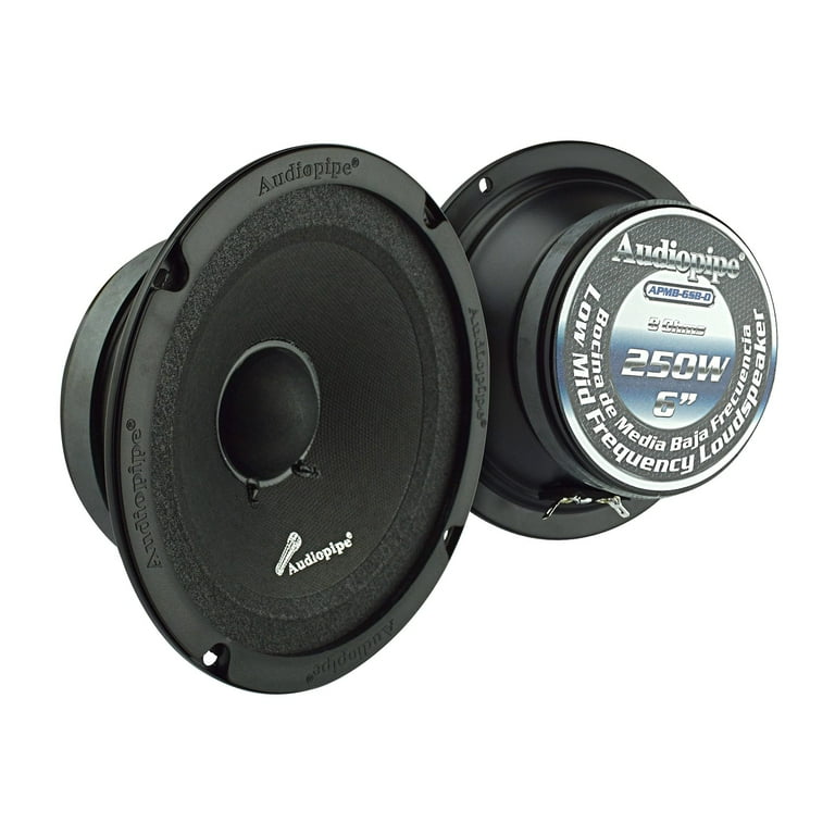 Audiopipe APMB-6SB Inch 250 Watt MAX, Ohm Low/Mid Car Stereo
