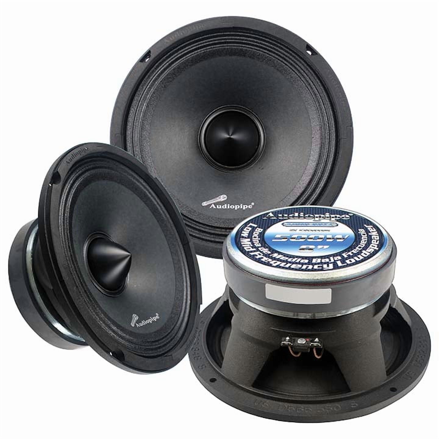Audiopipe APMB-8BT-C Inch 500W Low/Mid Car Audio Loudspeaker