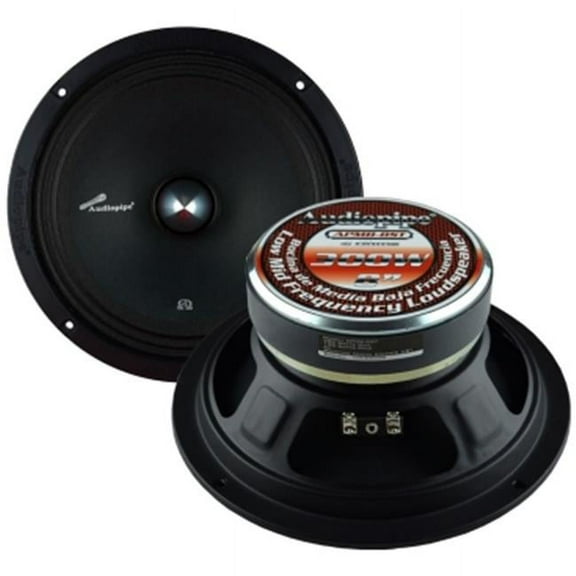 Audiopipe 8" Mid Bass 300 Watts Max with Grills Pair Packed
