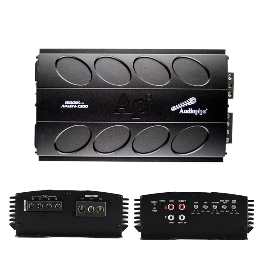 APMN1300 Audiopipe Mini 1 Channel Amp Audiopipe APMN-1300 1000W Monoblock Mini Amplifier Class D Car